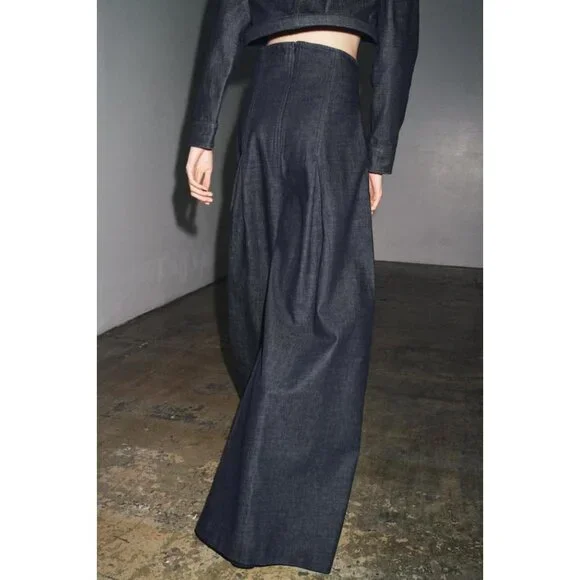 ZARA ZW COLLECTION ULTRA HIGH-WAIST WIDE-LEG JEANS - Picture 1 of 7